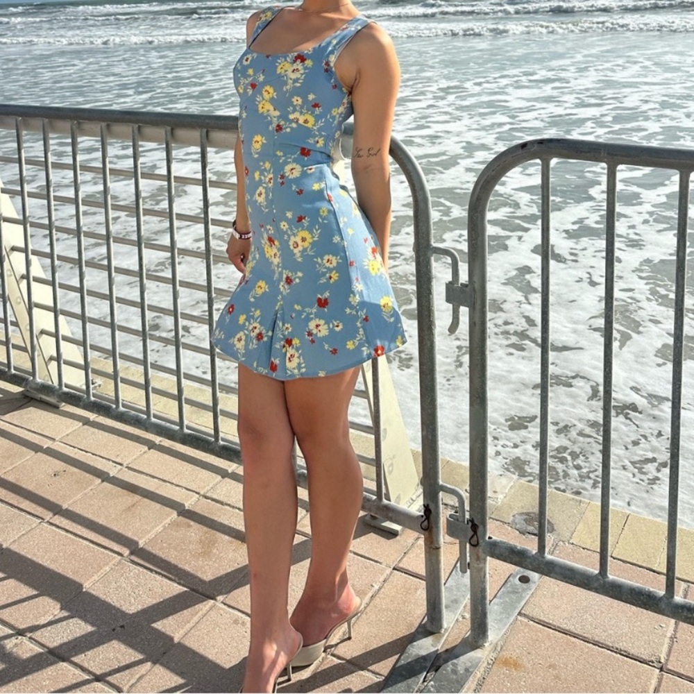 Reformation x Devon Lee Carlson Cher Mini Floral Dress Janie Size 0 - Picture 5 of 16